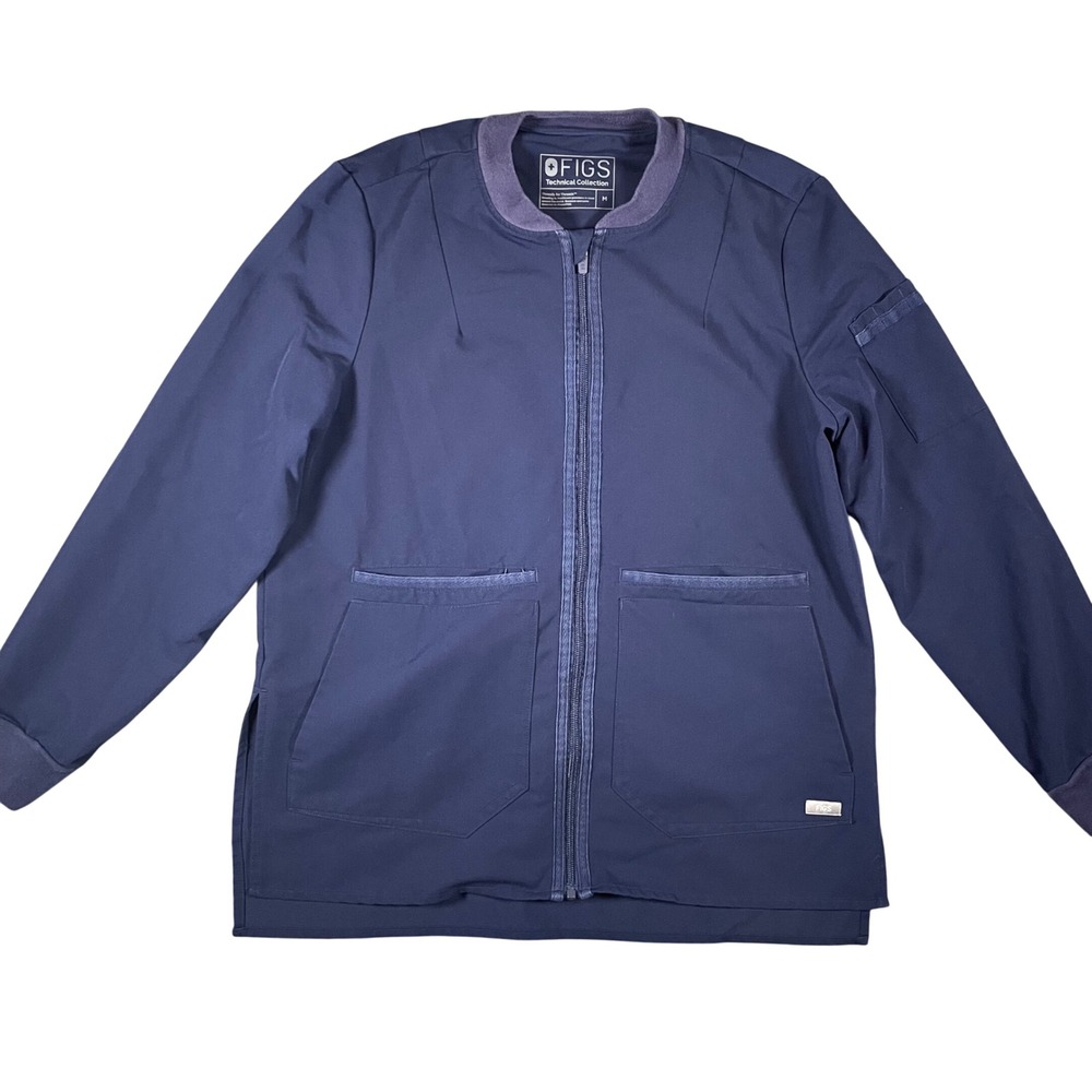 FIGS Bellery Scrub Jacket Women's M Navy Zip Technical Collection W18SW1007
